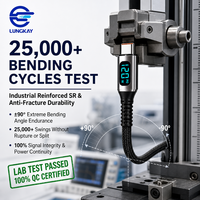 Fabricant OEM/ODM, câble USB 2.0 Type C PD120W avec écran numérique, logo personnalisé pour une charge rapide des téléphones mobiles