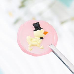 Timbro in rilievo 3D carino piccolo giallo anatra sigillo di cera, logo personalizzabile - Product Image 2