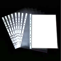 Classeur A4 à anneaux en PP perforé, 100 pièces, pochette perforée personnalisée, housse de protection pour pages mobiles à 11 trous
