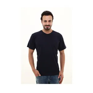 New design Custom Fitted Premium 100% Cotton True Navy Round Neck T-shirt with bio wash From Indian Supplier