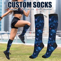 Chaussettes de sport personnalisées pour enfants, respirantes, en maille, à compression, longues, amorties, antidérapantes, tricotées, pour la course à pied et la course de fond