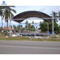 Tienda de aluminio para eventos al aire libre, escenario de concierto, plataforma elevadora, diseño de soporte, armazón y escenario de techo de exhibición