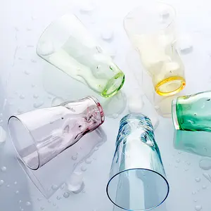 Fabrika yapımı stok renkli gamze cam düzensiz yağmur damlaları cam ev içecek meyve suyu bardağı fincan