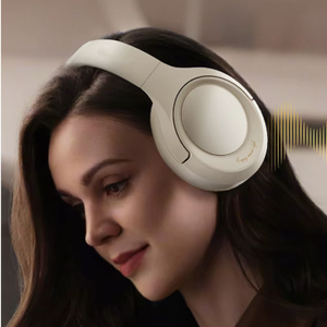 White Over Ear ANC Wireless Headphones HiFi Stereo Noise Cancelling Headset Type C for Travel Office Gaming - Product Image 4