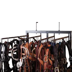 Metalen Swivel 40-Haak Hoofdstel Tack Rack Zadel Pad Opknoping Houder