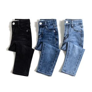 Pantalones <span class=keywords><strong>Vaqueros</strong></span> de Mezclilla de Algodón Ajustados Casuales para Niñas al por Mayor, Jeans de Estilo Británico para Niñas - Product Image 1
