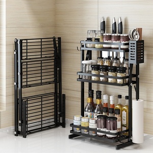 2-3 capa de cocina de acero inoxidable de escritorio plegable spice rack <span class=keywords><strong>susan</strong></span> perezoso organizador - Product Image 2