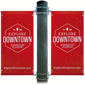Roadside Advertising Street Light Pole Banner Hardware Kit Double Sided <b>Hanging</b> Vinyl Eco-Friendly Flag <b>Bracket</b> Holder Arm - Product Image 1