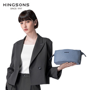 Kingsons Cosmetic Bag Large Capacity Zipper Storage Bag For Women Makeup Organizer Travel Accessory Case Solid Color - Product Image 2