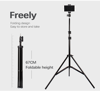 Trépied professionnel en aluminium pliable et extensible de 2 m avec système de verrouillage par torsion, pour éclairage annulaire, téléphone portable, selfie, vidéo et photographie, 5 kg