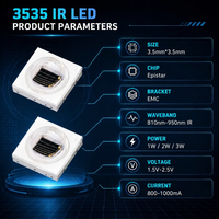 3535 SMD IR LED Chip 850nm 940nm 1W 2W 3W Infrarot-Emitter Hochleistungs-EMC für Sicherheitsüberwachung und Nachtsicht 3535 IR
