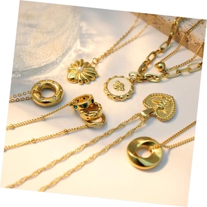 18k Gold Plated Pendant <strong>Pearl</strong> Zircon <strong>Necklaces</strong> Wholesale Custom Round Heart Geometric Pendant Stainless Steel <strong>Necklace</strong> Jewelry - Product Image 5