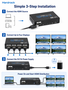 Hardrock 1x4 Metall-<span class=keywords><strong>Splitter</strong></span> mit 4 Ausgängen, 4Kx2K 3D-Signal-Retiming, 10,2 Gbit/s für Digital Signage und Kontrollräume - Product Image 5