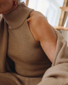 Custom <strong>Jumper</strong> 3 Piece Knitted Cashmere Set Sweater <strong>Sexy</strong> High Neck Vest Long Pant Cardigan Knitwear Plus Size <strong>Women</strong> Sweater Set - Product Image 6