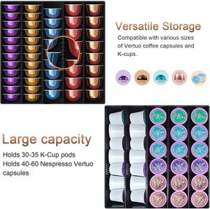 Compatible con <span class=keywords><strong>Nespresso</strong></span> <span class=keywords><strong>Vertuo</strong></span>, soporta hasta 40 cápsulas grandes/60 pequeñas, <span class=keywords><strong>organizador</strong></span> de cápsulas de café, cajón de almacenamiento metálico que ahorra espacio. - Product Image 5