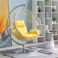 Fauteuil suspendu créatif en acrylique transparent, design américain, pour la maison, chaise bulle, panier suspendu, balançoire sphérique