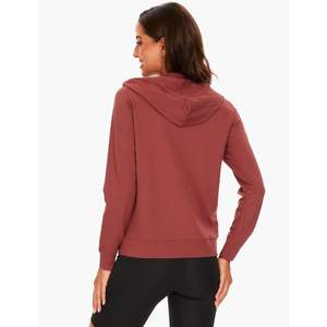 Sudadera con capucha de viscosa de bambú ligera con cremallera completa para mujer, con bolsillo, top informal de manga larga, ropa de dormir personalizada para mujer - Product Image 3