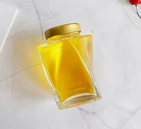 150ml 360ml Stoples Kaca Kosong Bentuk Unik untuk Kemasan Madu 500g dengan Tutup