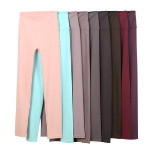 Custom Fit OEM/ODM LL Inspired High Waist Breathable Solid Plus Size Yoga Leggings Crisscross Straps V-Neck Eco-Friendly Set - Product Image 3