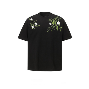 T-<span class=keywords><strong>shirt</strong></span> col rond à manches courtes unisexe ample de haute qualité, nouvelle collection été 2026, tendance décontractée, broderie personnalisée, style streetwear de niche - Product Image 1