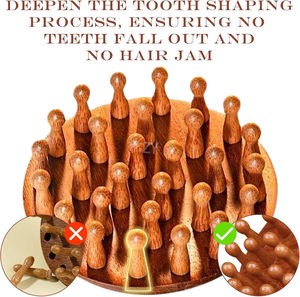 Cepillo <span class=keywords><strong>de</strong></span> Masaje para Cuero Cabelludo Redondo <span class=keywords><strong>de</strong></span> Madera <span class=keywords><strong>de</strong></span> Sándalo, Impermeable, con Logotipo Personalizado <span class=keywords><strong>de</strong></span> Alta Calidad <span class=keywords><strong>de</strong></span> la Marca ZY, para Uso con Champú, Forma Única - Product Image 4