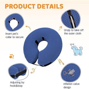 Nhà Máy Tùy Chỉnh Lõi Bảo Vệ Hình Nón Mềm PVC Phục Hồi Vật Nuôi Mèo E-Cổ Áo Elizabethan Con Chó Cổ Áo Bơm Hơi E Cổ Áo - Product Image 3