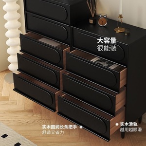Solid Wood <b>Chest</b> Of Drawers 5 Drawer <b>Storage</b> Cabinet Living Room Furniture French Retro Style Rubberwood Sideboard - Product Image 3