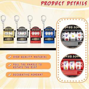 Porte-clés en forme de <span class=keywords><strong>machine</strong></span> à <span class=keywords><strong>sous</strong></span> en gros, avec logo personnalisé, souvenirs de Las Vegas, breloques 3D en forme de rouleau pour promotions d'entreprise et cadeaux de fête - Product Image 4