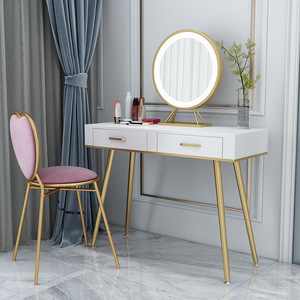 Tocador moderno y sencillo de estilo nórdico para <span class=keywords><strong>niñas</strong></span>, escritorio de maquillaje de dormitorio Ins de lujo para hogares pequeños, baño de Metal - Product Image 2