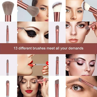 Ensembles de pinceaux de maquillage professionnels couleur café, poils synthétiques doux, pinceau pour fond de teint, poudre, blush, contour, maquillage des yeux, pour débutants