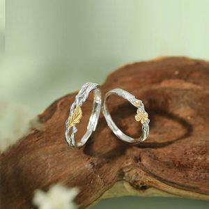 925 Silver Plated Romantic Couple <b>Ring</b> Men Women Couple Open <b>Adjustable</b> <b>Ring</b> Romantic Trendy Valentine's Day Love Promise Gifts - Product Image 4