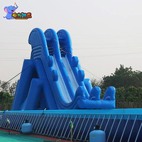 Toboggan Aquatique Géant Personnalisé pour Extérieur, Toboggan Gonflable Aquatique avec Piscine, Toboggan Aquatique « Flying Man »