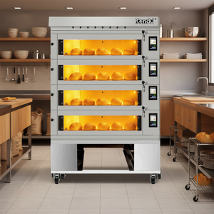Four à pâtisserie <span class=keywords><strong>professionnel</strong></span> à 4 niveaux avec porte en verre, personnalisable en usine pour le pain, la pâtisserie, les boulangeries - Product Image 5