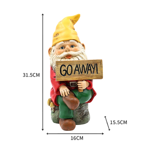 Figurine de jardin en résine peinte à la main, gnome avec chapeau en forme de champignon rouge et petite fleur escargot, décoration toute l'année, vente en gros - Product Image 6