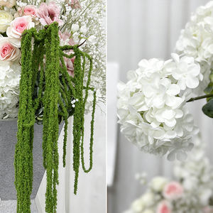 Arreglo Floral de Seda Artificial con Musgo Verde en Cascada - Centro de Mesa Realista para Bodas, Decoración Duradera - Product Image 4