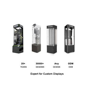 خزانة خشبية حديثة لعرض النظارات ، حامل مرن للبيع بالتجزئة مع إضاءة ليد وراية خلفية ، منظم نظارات شمسية قابل للقفل - Product Image 1