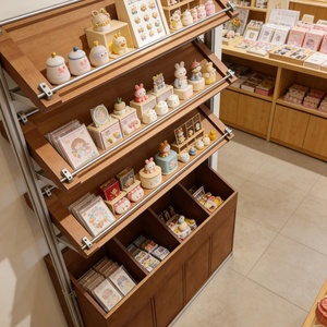 Étagère de présentation alimentaire en profilé aluminium industriel, système d'étagères de boulangerie à grain de bois, bacs à couvercles rabattables, rangement fermé - Product Image 2