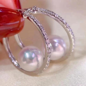 อุปกรณ์ทำเครื่องประดับเงินแท้ S925 รุ่น 21583 สำหรับติดมุก DIY เครื่องประดับเงินแฟชั่น ตัวล็อคต่างหูทรงรี 7-9 มม. สำหรับติดคริสตัล - Product Image 1