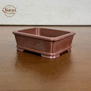 Pots à Bonsaï Yixing Ronds, Petits Pots de Jardin Bohèmes <span class=keywords><strong>en</strong></span> Argile Violette, Artisanat Artisanal avec Drainage Supérieur, Pots à Fleurs <span class=keywords><strong>en</strong></span> Cèdre - Product Image 3