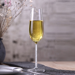 Copas de champán de titanio sin plomo de 8 oz con cristales brillantes, de tallo largo, para brindis, fiestas, bodas, cumpleaños, regalo - Product Image 2