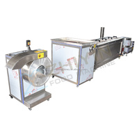 Machine à frire les snacks semi-automatique à gaz en acier inoxydable SUS304, ligne de production commerciale personnalisée pour frites et chips surgelées