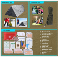 Kit de survie 251 pièces, équipement de survie d'urgence, trousse de premiers soins avec sac, essentiels de camping pour les tremblements de terre, la randonnée et les activités de plein air