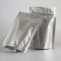 Sachet de service unique imprimé et personnalisé, pochette en aluminium refermable, sac à fermeture éclair d'emballage d'argent pour les produits d'échantillon, 100 unités