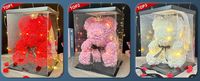 40cm LED Rose Teddy Bear Flower PE Foam Bear Gift Box for Graduation Thanksgiving Christmas Decoration Valentine's Day Gifts
