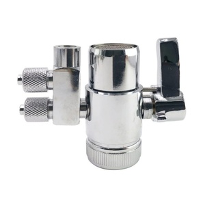 Robinet de cuisine en laiton chromé avec filtre à eau et double vanne de dérivation pour système de purification d'eau sur comptoir - Product Image 5