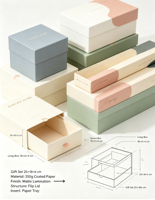 Nouvelle boîte rectangulaire petite à couleurs contrastées, couvercle ciel-terre, ensemble multi-spécifications, boîte cadeau, emballage cadeau pour thé et gâteaux, carton