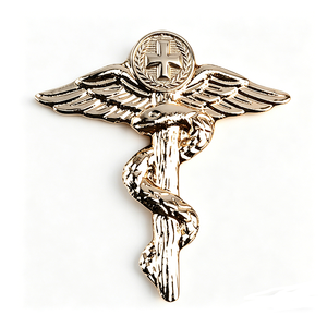 Badge en métal personnalisé, croix ailée de caducée médical en relief 2D, pour l'honneur du personnel médical, broche souvenir - Product Image 2