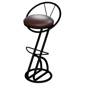 High Raised Commercial Bar <b>Stool</b> Modern Style Metal Frame Faux Leather <b>Seat</b> Black Powder Coated Kitchen Hotel Dining Basement - Product Image 1