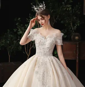 أحدث تصميم فستان الزفاف واحدة الكتف فستان زفاف للنساء فستان زفاف فساتين الزفاف