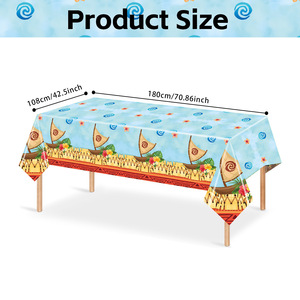 Moana Themed <b>Tablecloth</b> <b>Rectangle</b> Plastic Digital Printing Birthday Party Decorations Venue Setup Props - Product Image 4